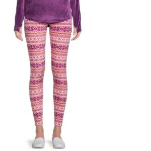 Climateright by Cuddl Duds Pink Purple Aztec Fair Isle Super Soft Lounge Pants